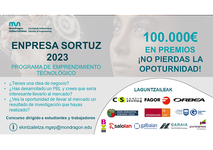 foto noticia El concurso organizado por Mondragon Unibertsitatea reparte
100.000 euros en becas para poner en marcha proyectos tecnológicos sostenibles.